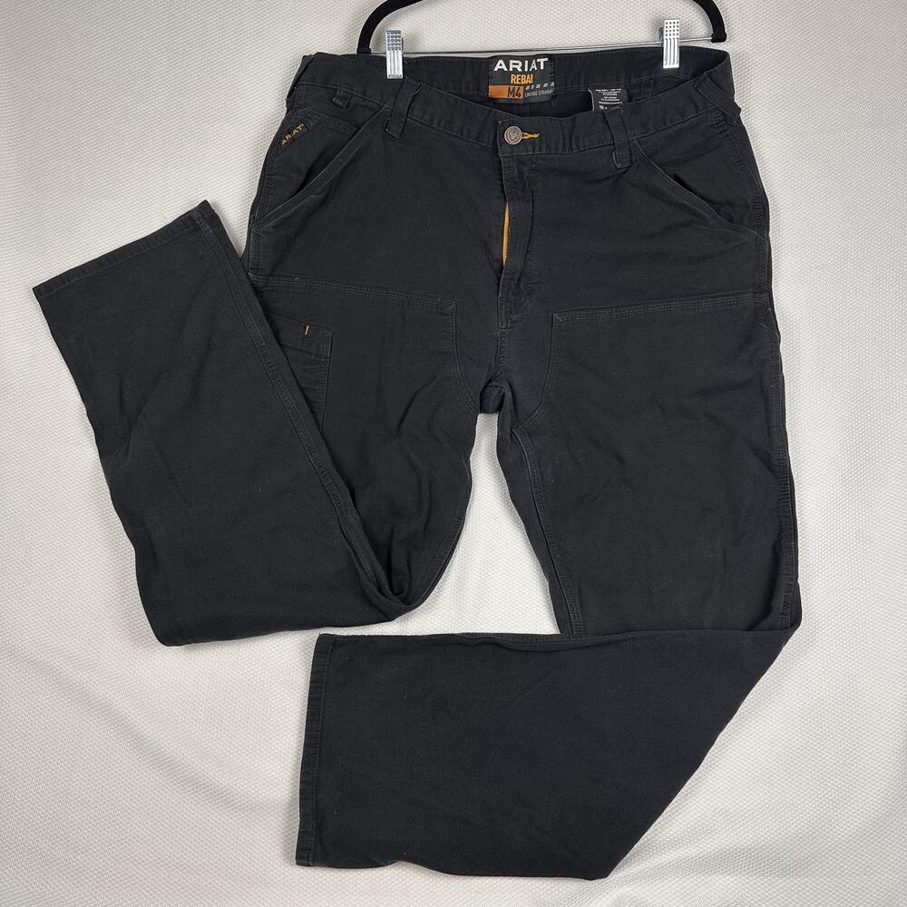 Ariat Rebar Pants Mens 40x34 Black M4 Low Rise Straight Carpenter Workwear